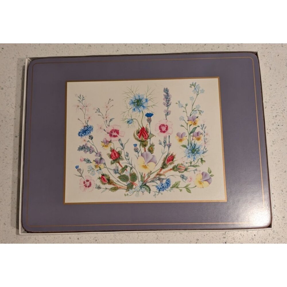 Aynsley Wild Tudor 12" X 9" Placemat Set of 6 Flower Design acrylic - Picture 8 of 14